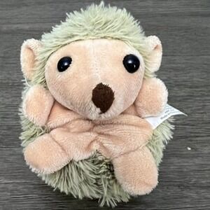 HRC Hedgehog Bean Bag Plush Stuffed Animal Brown Cream Green 2019 #91121